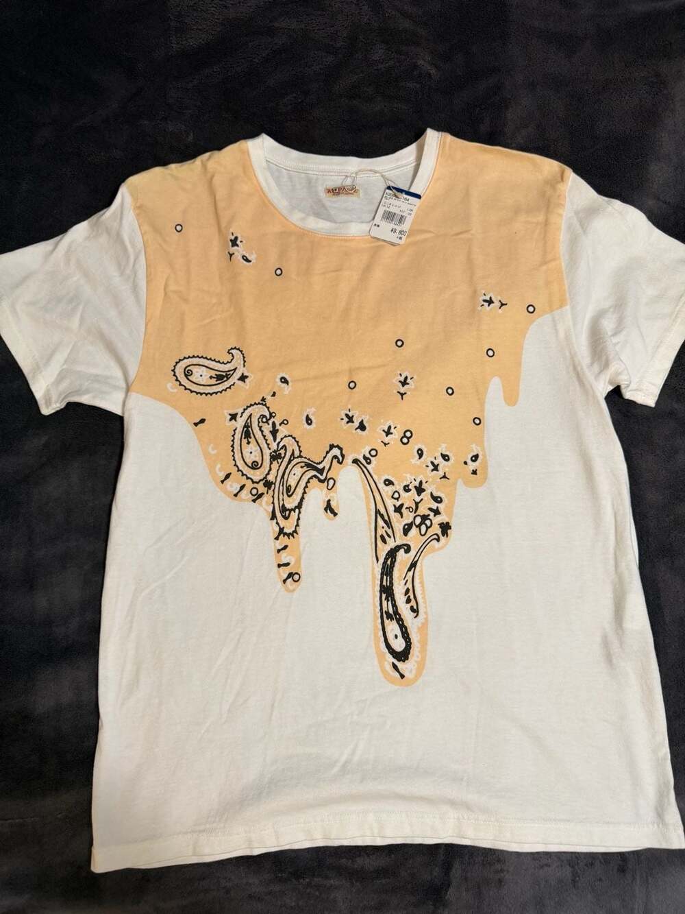 KAPITAL Orange Melting Bandana Print T-Shirt Japanese import
